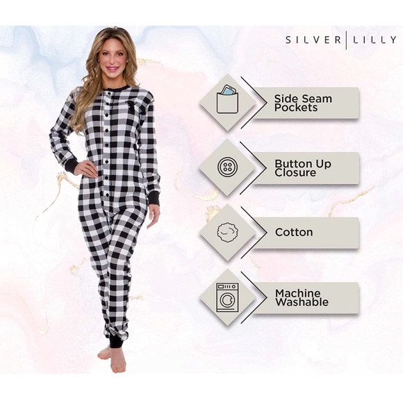 NWT Silver Lilly Oh Deer Slim Buffalo Plaid Flapjack Pajamas - Picture 12 of 17